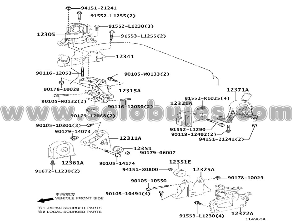 Soporte motor delantero Rav4 2013 catálogo