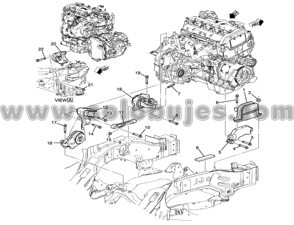 Soporte motor trasero Captiva 2.4 2015 catálogo