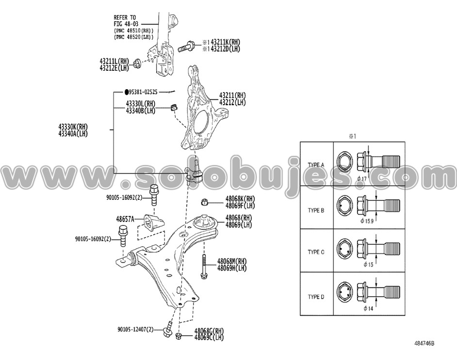 Buje corbatín Rav4 2020 catálogo