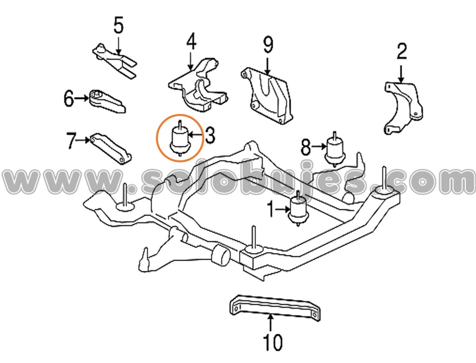 Soporte motor derecho Traverse 2015 catálogo