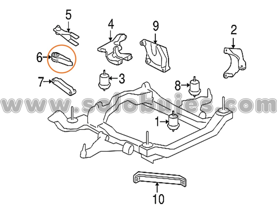 Soporte motor trasero Traverse 2015 catálogo