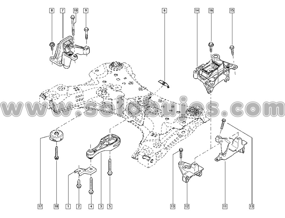 Soporte motor trasero Fluence 2011 catálogo