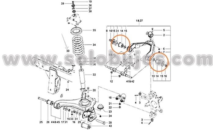 Buje tijera superior pickup 2014 catalogo