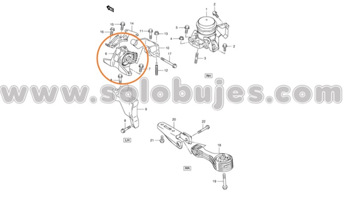 Soporte caja SX4-MT 2014 catalogo