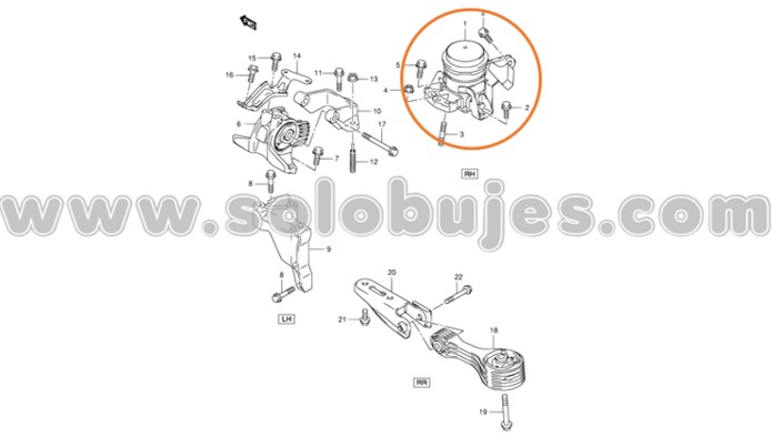 Soporte motor hidraulico S-cross-MT 2015 catalogo