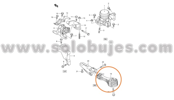 Soporte motor trasero SX4-MT 2014 catalogo