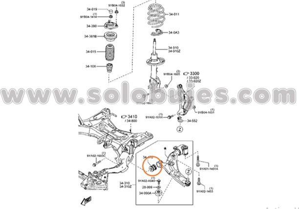 Buje tijera Cx-9 2024 catalogo