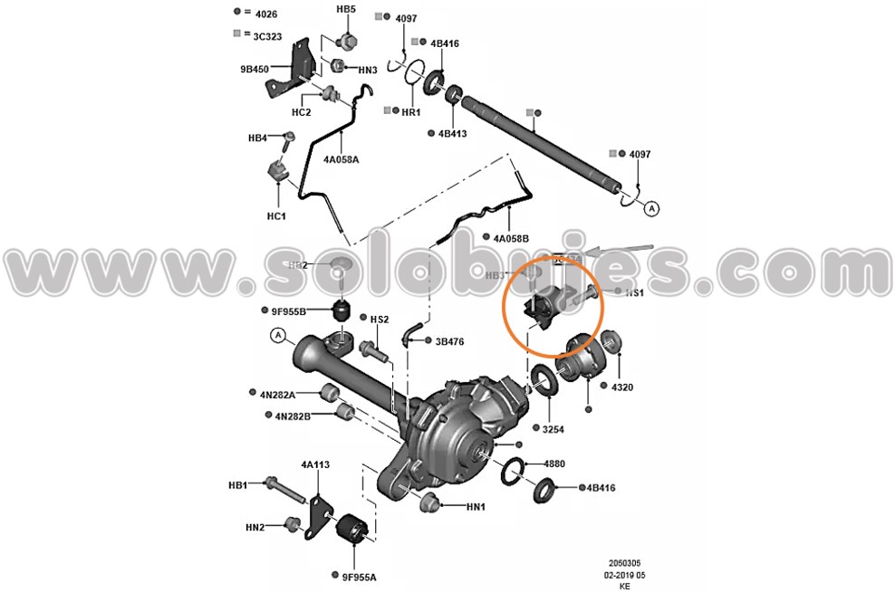 Buje corbatin diferencial Ranger 2013 catalogo