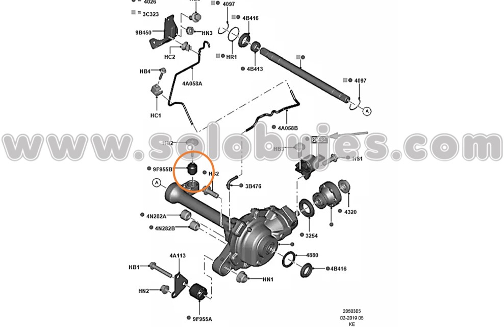 Buje diferencial Ranger 2015 catalogo