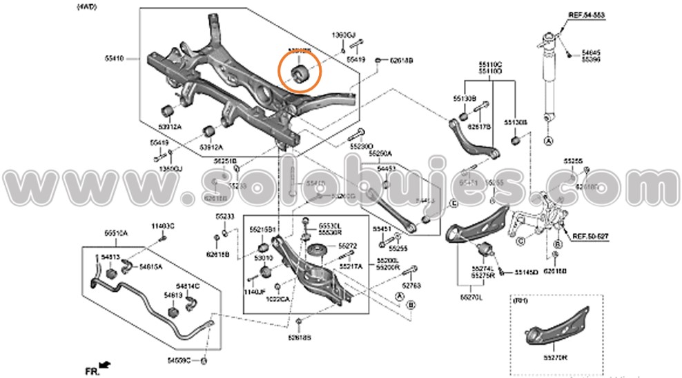 Buje soporte transmision Sportage 2015 catalogo