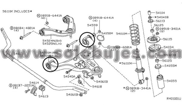 Buje tijera Pathfinder 2012 catalogo