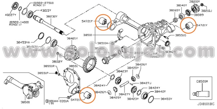 Buje transmision Frontier 2020 catalogo