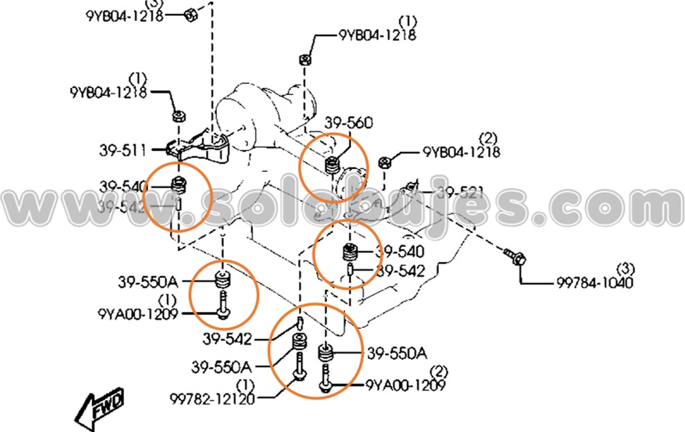 Buje soporte diferencial Bt50 2020 catalogo