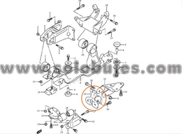 Buje soporte caja Wagon 2000 catalogo