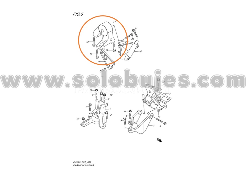 Soporte motor trasero Celerio 2013 catalogo