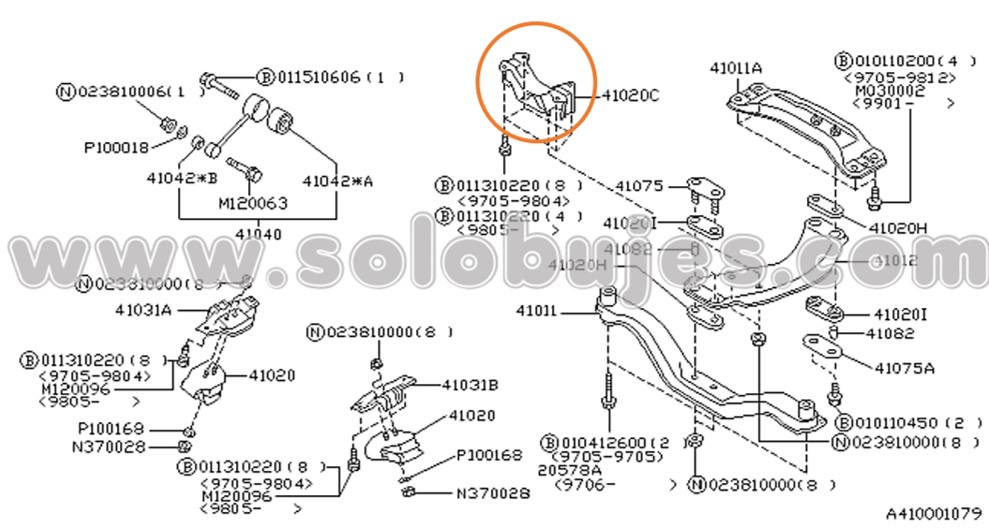 Soporte caja Forester 2010 catalogo