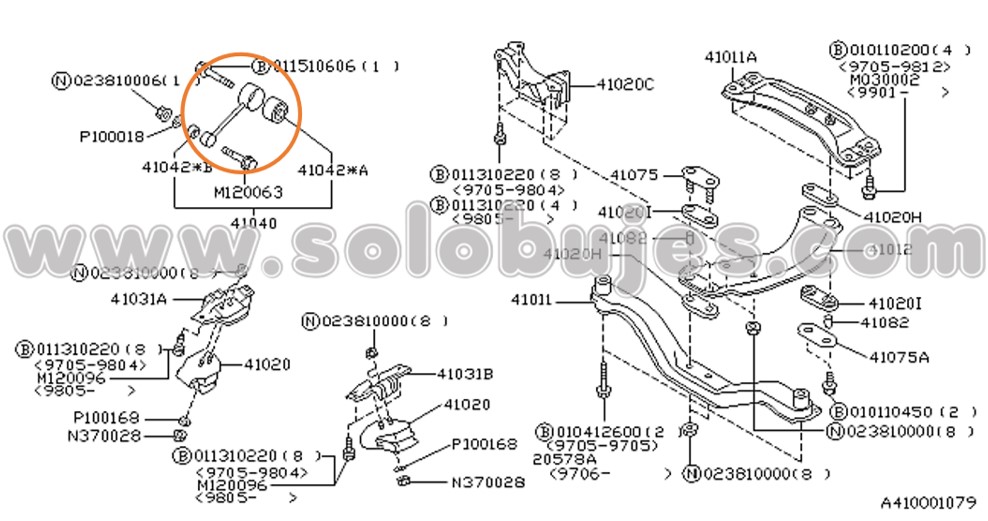 Soporte motor trasero Forester 2004 catalogo