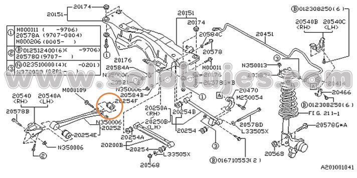 Buje portamangueta Impreza 1995 catalogo