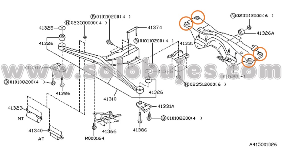 Buje puente trasero Impreza 1996 catalogo