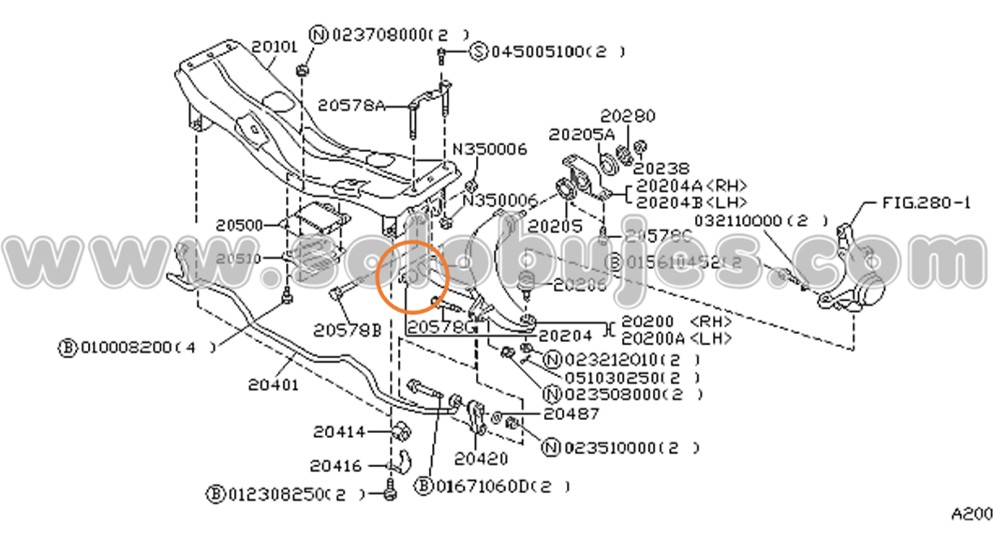 Buje tijera Impreza 2004 catalogo