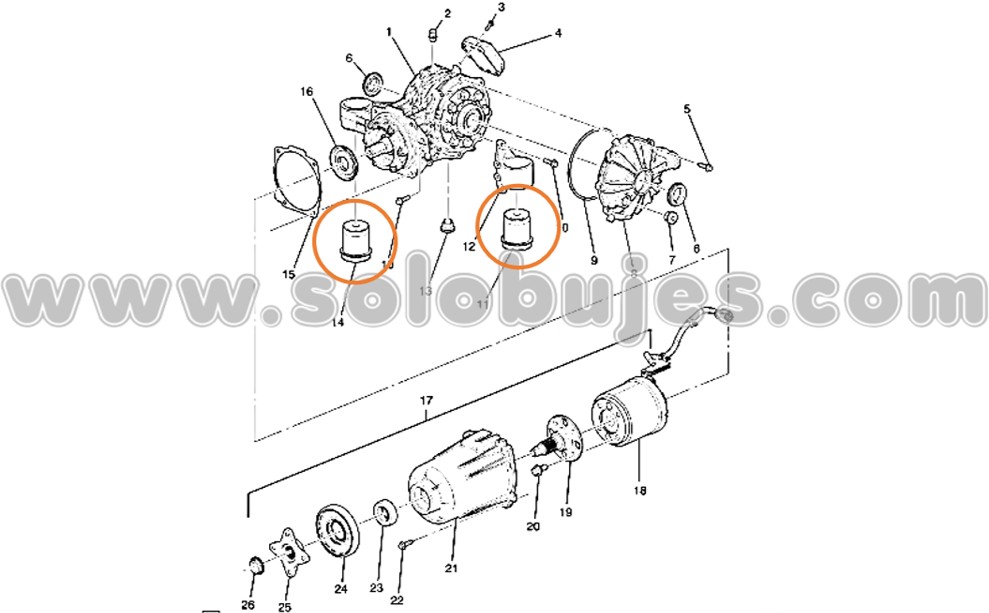Bujes diferencial Captiva 2013 catalogo