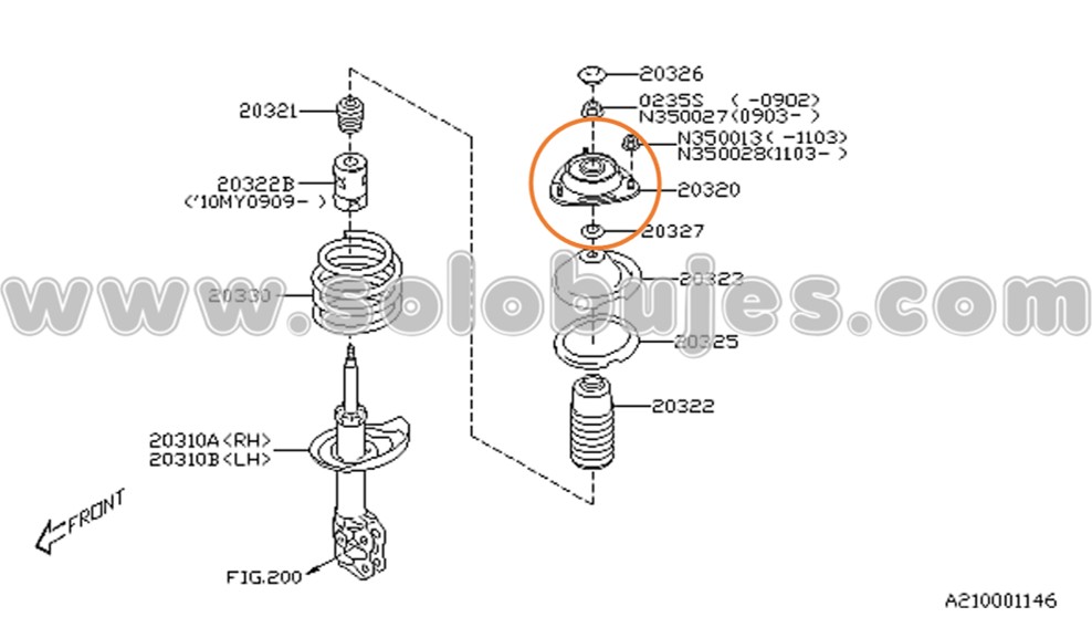 Soporte amortiguador Forester 2022 catalogo