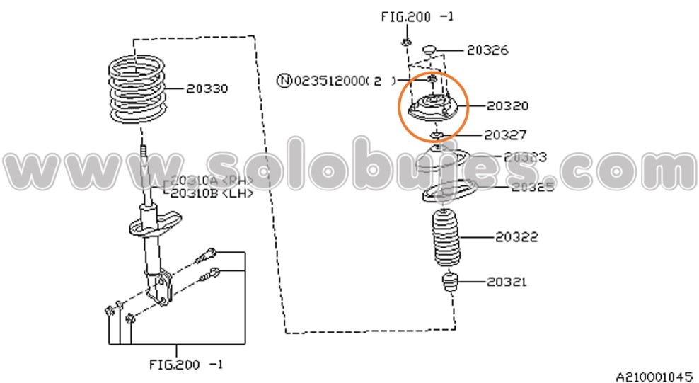 Soporte amortiguador Impreza 1995 catalogo