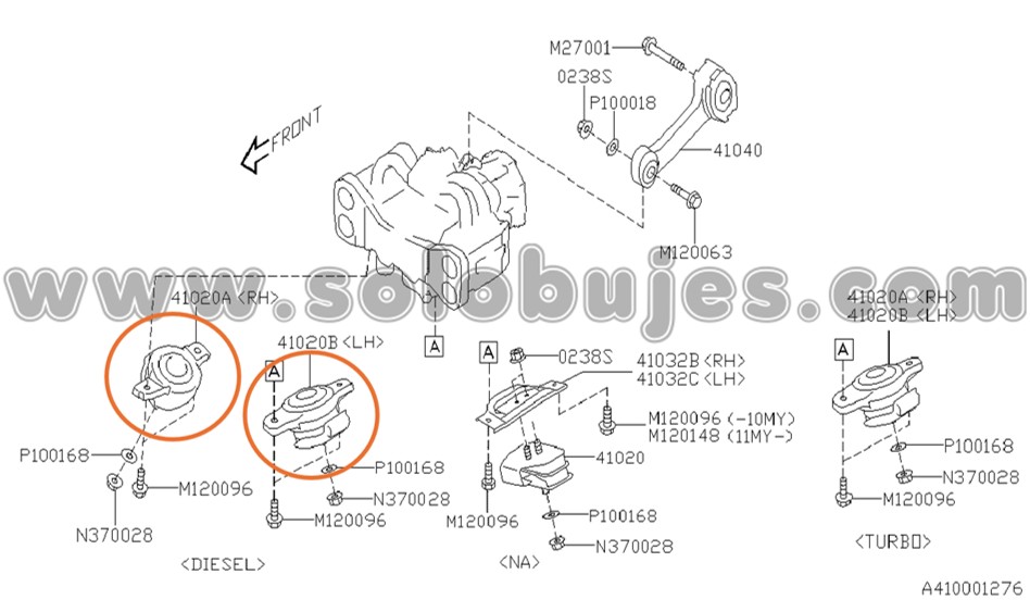 Soporte motor Forester 2012 catalogo