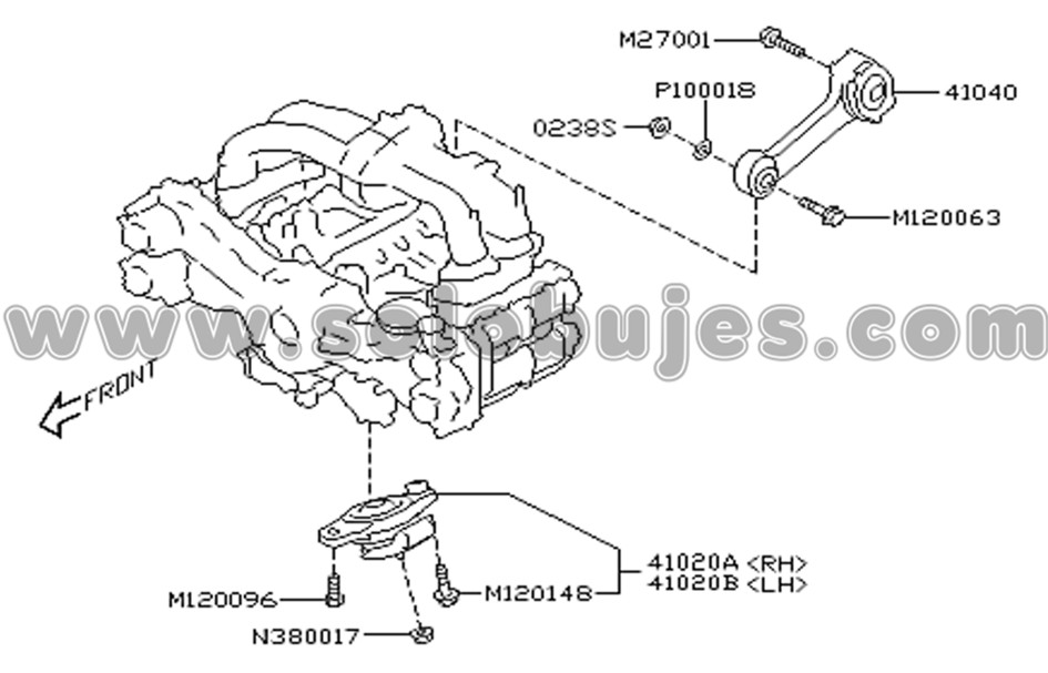 Soporte motor Forester 2020 catalogo
