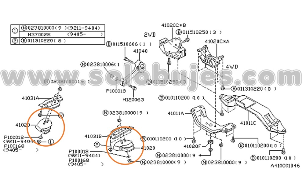 Soporte motor Impreza 2009 catalogo