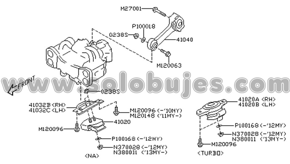 Soporte motor trasero Forester 2015 catalogo