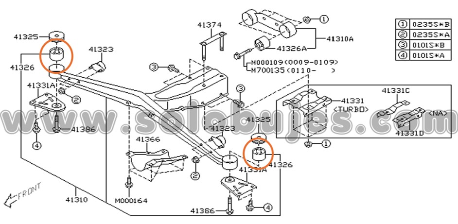 Buje diferencial WRX 2002 catalogo