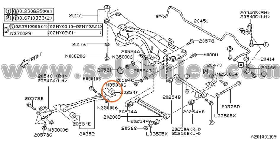 Buje portamangueta WRX 2007 catalogo