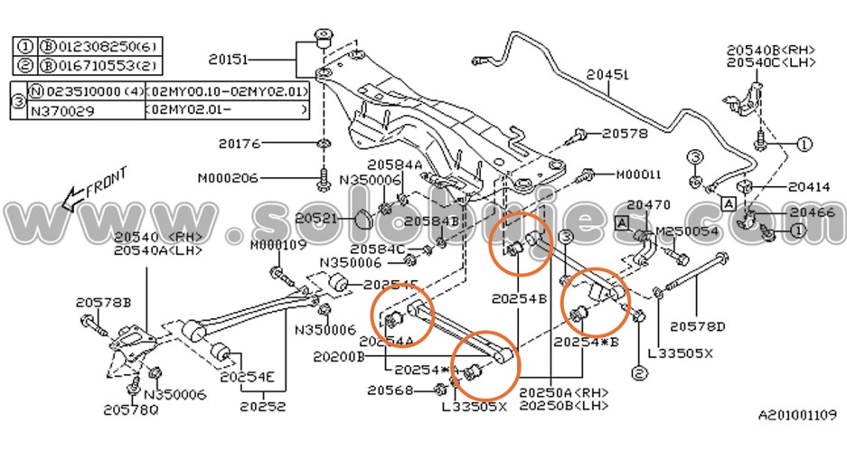 Buje templete WRX 2003 catálogo