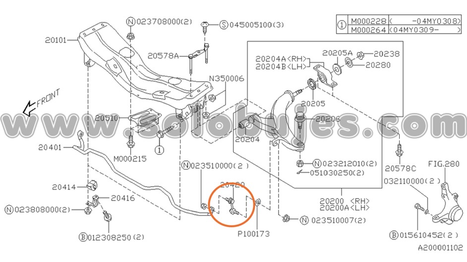 Muñecos delanteros WRX 2003 catalogo