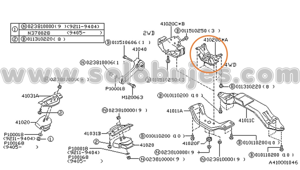 Soporte caja Impreza 1997 catalogo