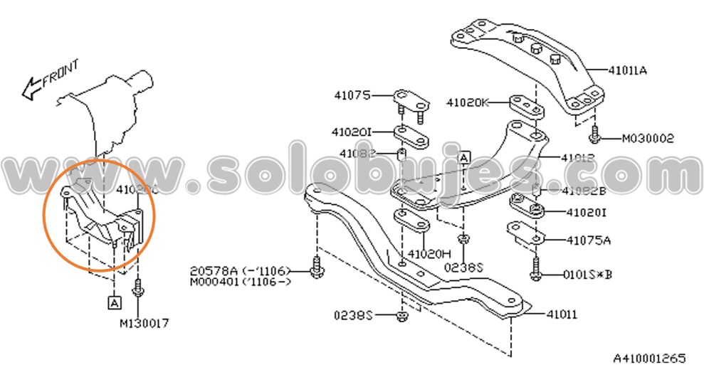 Soporte caja Impreza 2.0 2009 catalogo