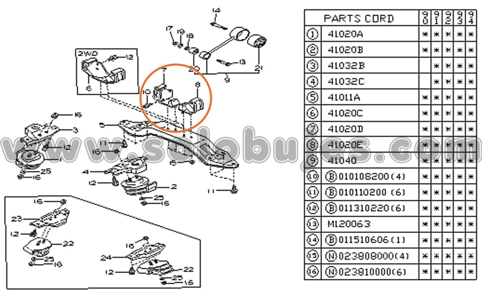 Soporte caja Legacy 1991 catalogo