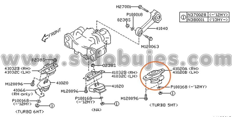 Soporte motor WRX 2014 catalogo