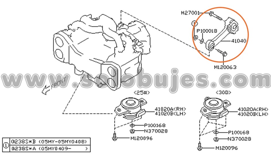 Soporte motor trasero Legacy 2005 catalogo