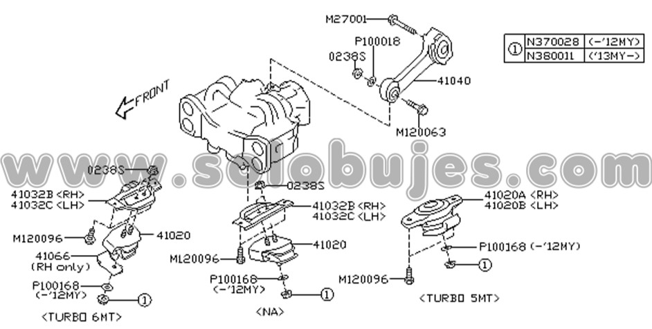 Soporte motor trasero WRX 2008 catalogo