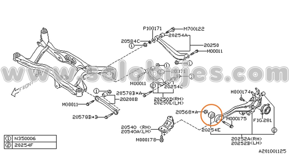 Buje arrastre Outback 2008 catalogo