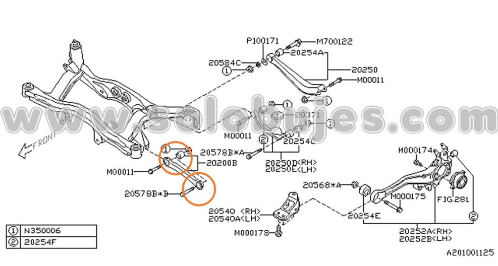 Buje brazo trasero Outback 2005 catalogo