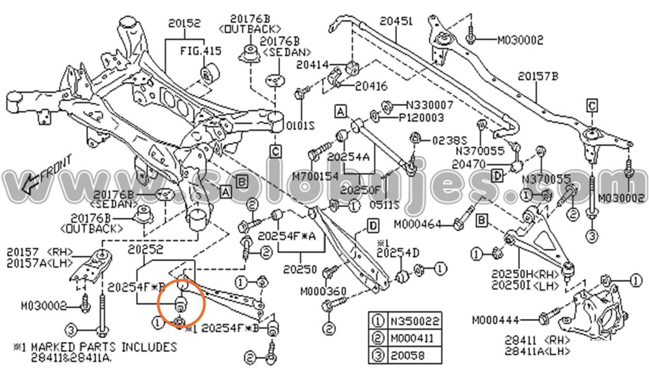 Buje brazo trasero Outback 2024 catalogo