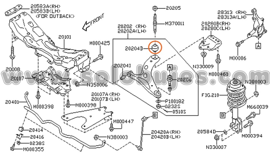 Buje puño Outback 2022 catalogo