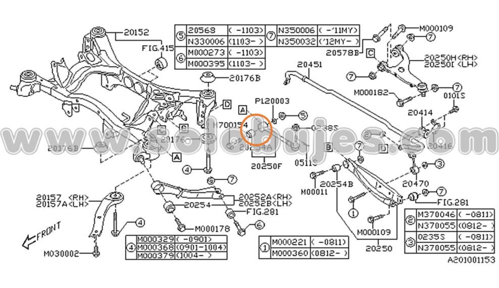 Buje rotula trasero Outback 2014 catalogo