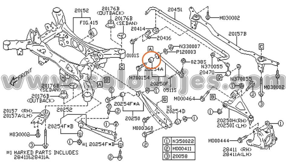 Buje rotula trasero Outback 2023 catalogo
