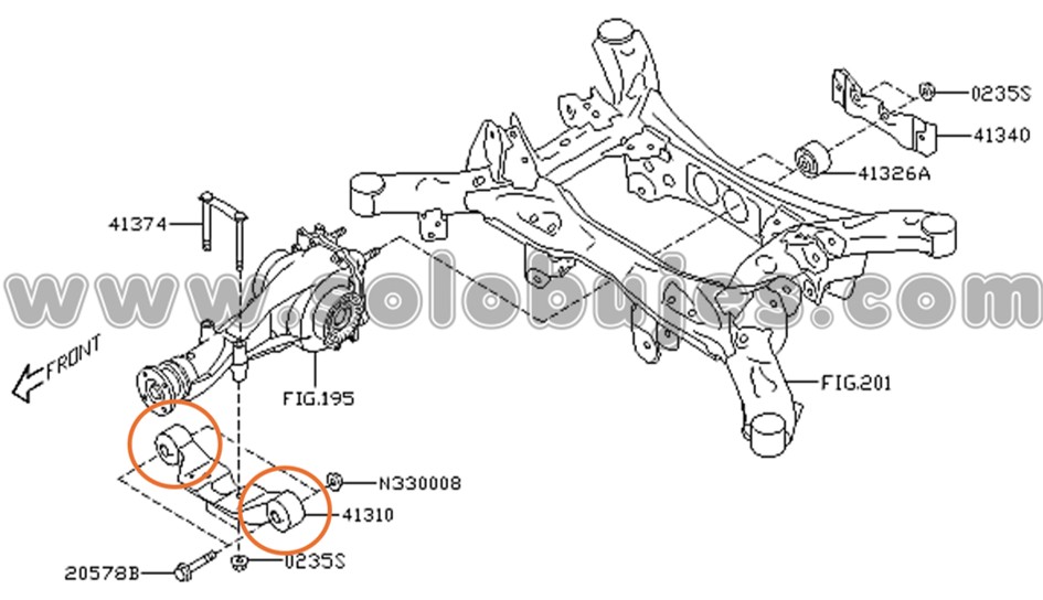 Buje soporte diferencial Outback 2023 catalogo