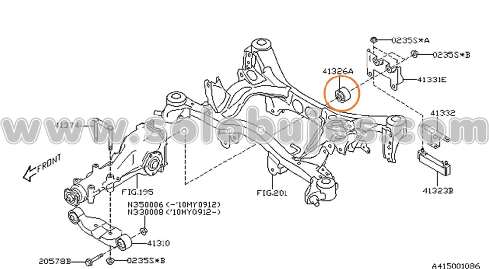 Buje suspension trasera Outback 2008 catalogo