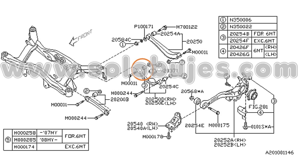 Buje templete Outback 2009 catalogo